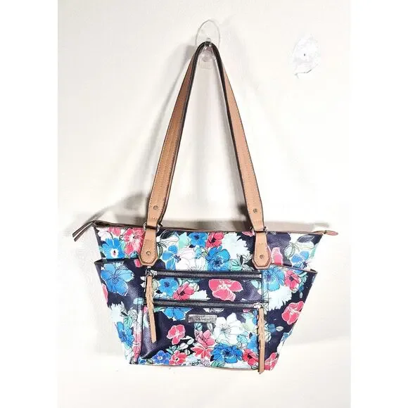 LIZ CLAIBORNE Floral Purse Women's Liz Sport Medium Tote 16 " Long x 10" Tall - Picture 8 of 12
